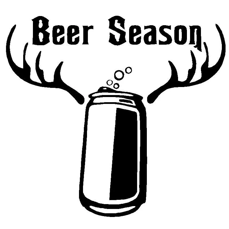 15.2CM*14.1CM Beer Season Funny Vinyl Decals Hunting Drink Deer Hunter