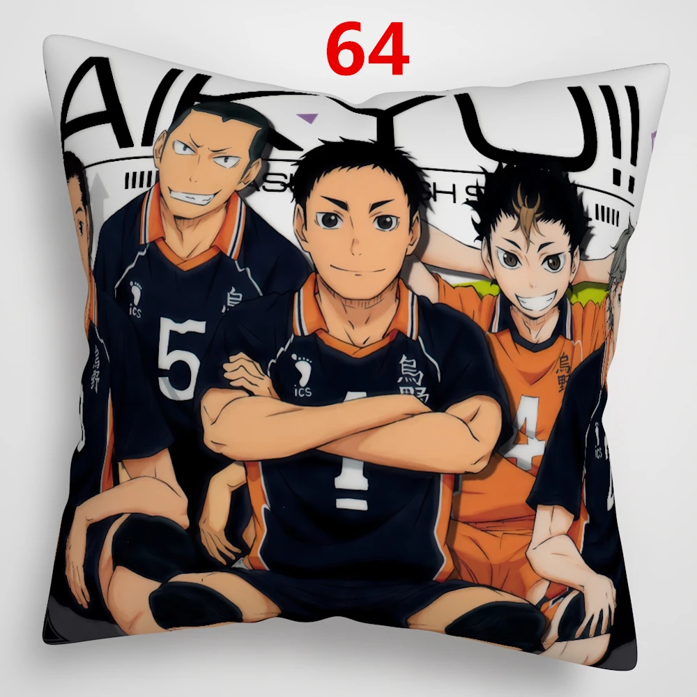 Suef Аниме Манга Haikyuu! Haikyuu аниме Двусторонняя диванная подушка крышка 16x16 дюймов 40x40 см - Цвет: 64