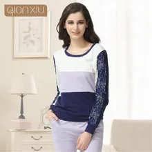 Пижама женская осенне-зимняя Пижама женская пижама Хлопковая пижама домашняя одежда для женщин Пижама в стиле пэчворк костюм