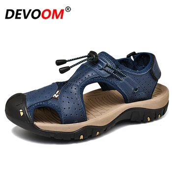 

2019 New Outdoor Hiking Sandals Men Summer Leather Mountain Climbing Trekking Sandale Homme Beach Sport Shoes Sandalias Hombre