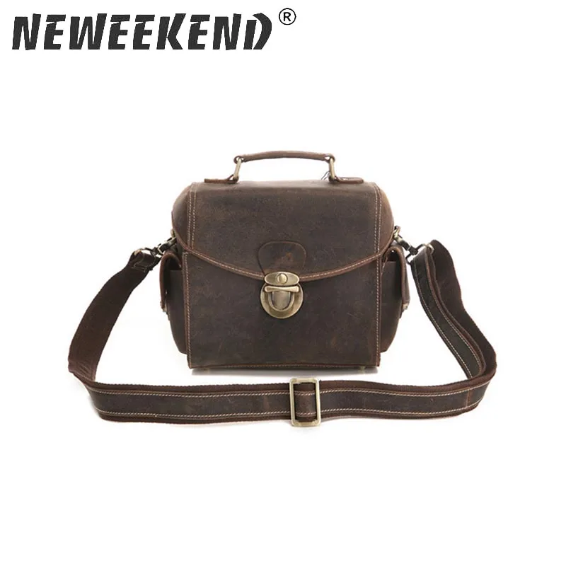 

NEWEEKEND 3516 Genuine Leather Removable Waterproof Shockproof Protective Camera Shoulder Crossbody Case Bag for Canon Eos DSLR