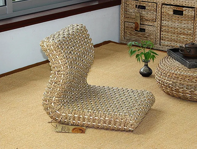 Best Offers Handmade Japanese Legless Chair Made From Banana Leaves Seating Room Furniture Asian Traditional Tatami Floor Zaisu Chair