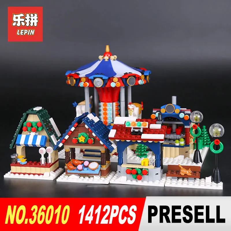 

Lepin 36010 1412Pcs The Winter Village Market Set for Children Educational Building Block Brick Toys Compatible LegoINGlys 10235