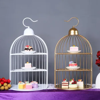

Bird cage 3 tiers dessert plate afternoon tea dessert plate multi-layer West dessert rack cake decoration tools