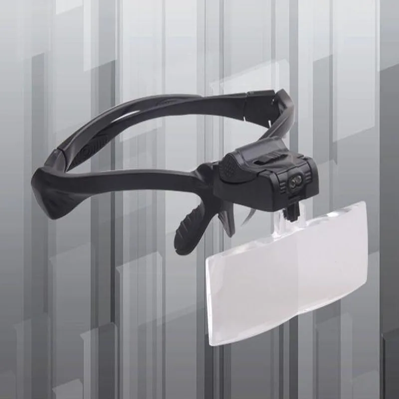 

Headset Magnifier Eye Repair Magnifier with LED Light 1.0 / 1.5 / 2.0 / 2.5 / 3.5X Magnification Optical Lens Glasses Magnifier