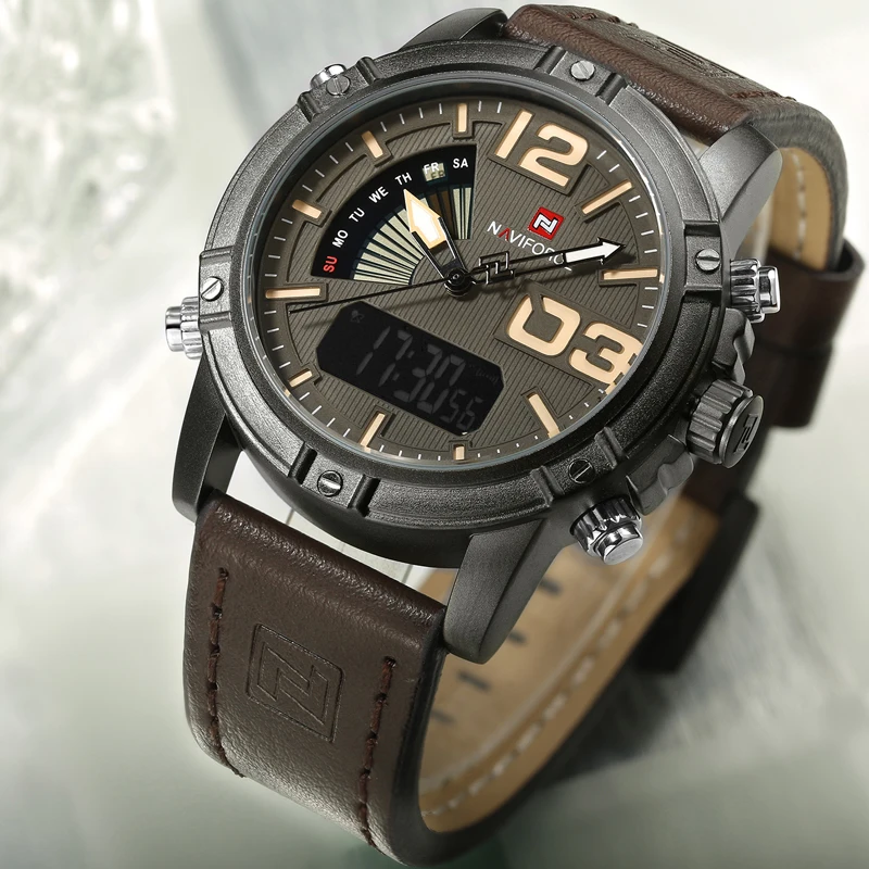 NAVIFORCE часы мужские роскошные кожаные модные военные спортивные наручные часы водонепроницаемые мужские часы Relogio Masculino часы с коробкой