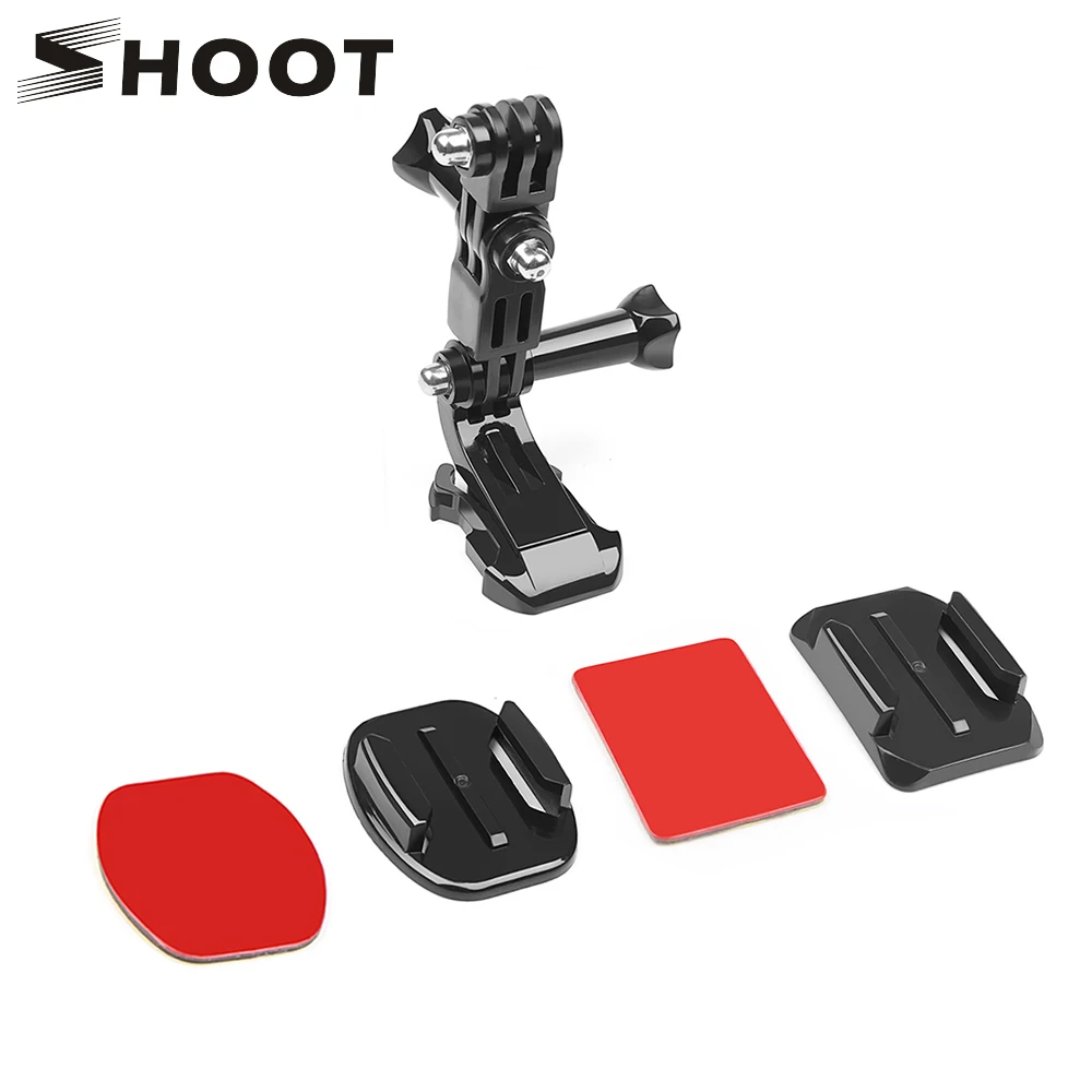 

SHOOT Front Helmet Mount Curved Sticker J-Hook Bracket for GoPro 7 6 5 Black Session Xiaomi Yi 4K Sjcam Action Camera Accessory