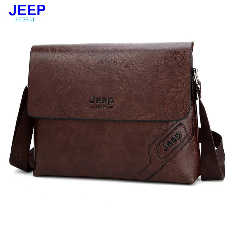 JEEP Sulppai Men Cross Bag Men Messenger Bag with High Quality Pu Leather Men Shoulder Bag Fashion Business Men Crossbody Bag