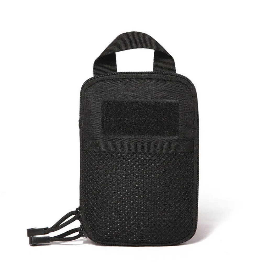 Стильный Модный популярный тактический Чехол, однотонный Повседневный карман на молнии, органайзер, военная поясная сумка - Цвет: Черный