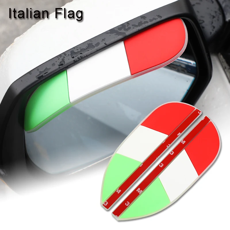 Зеркало заднего вида автомобиля дождь наклейки на брови дождь тени Национальный флаг дизайн для Honda accord pilot jazz civic hrv crv fit odyssey - Название цвета: Italian Flag