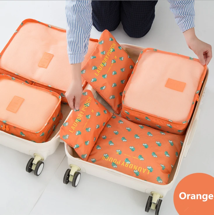 

6 Set Packing Cubes with Shoe Bag - Compression Travel Luggage Organizer