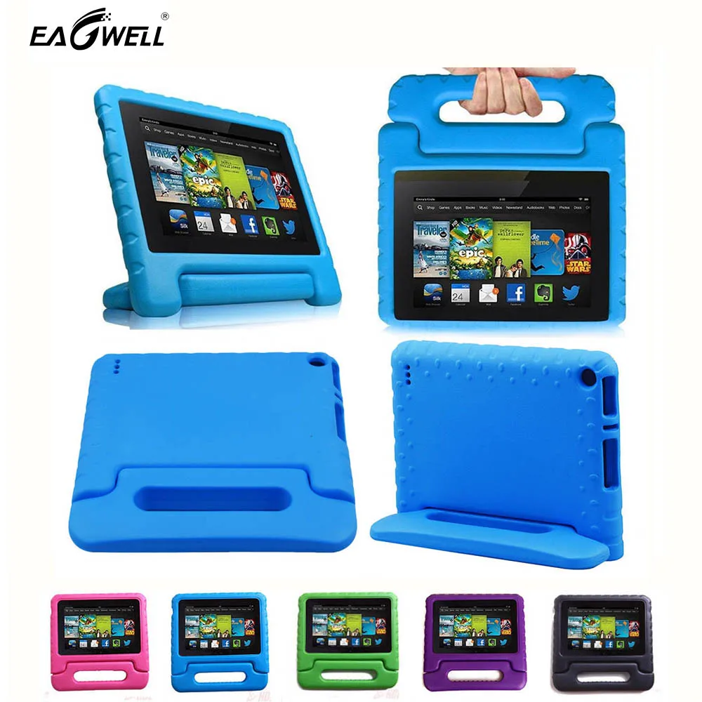 

Shockproof Stand Handle Protective Cover For Amazon Kindle Fire HD7 2015 Children Kids Thick Foam EVA Back Case