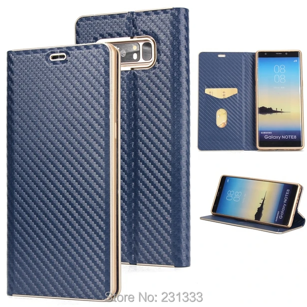 

Carbon Fiber Wallet Leather Pouch Case For Samsung Galaxy S7 EDGE S8 PLUS NOTE 8 NOTE8 Magnetic Stand TPU ID Card Book Skin 1PCS