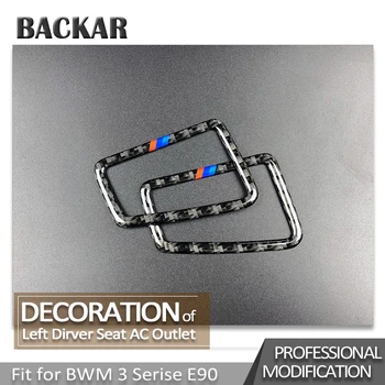 

BACKAR Car Styling 3D Carbon Fiber Stickers For BMW 3 Series E90 E92 M Air Conditioner Outlet Panel On Both Sides Accessories