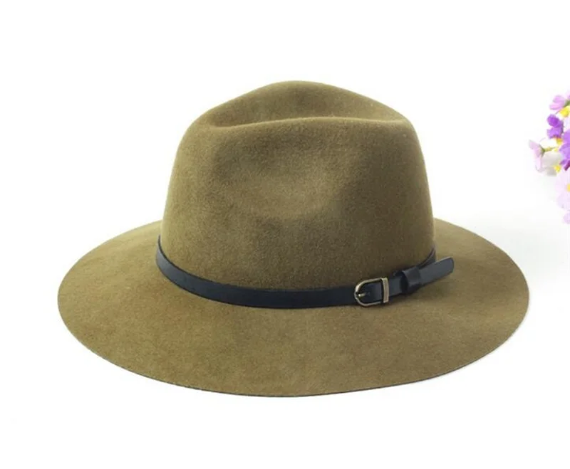 6pcs/Lot Fine Mens Floppy Wool Fedora Hat 2017 Ladies Winter Felt Hats Fashion Women Autumn