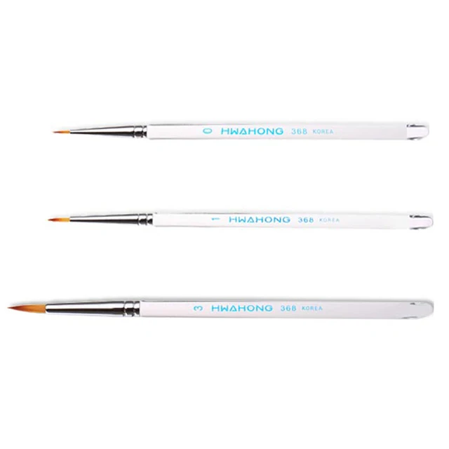 3pcs/lot Korean Hwahong Paint Brush Set Nylon Round Liner Art Supplies