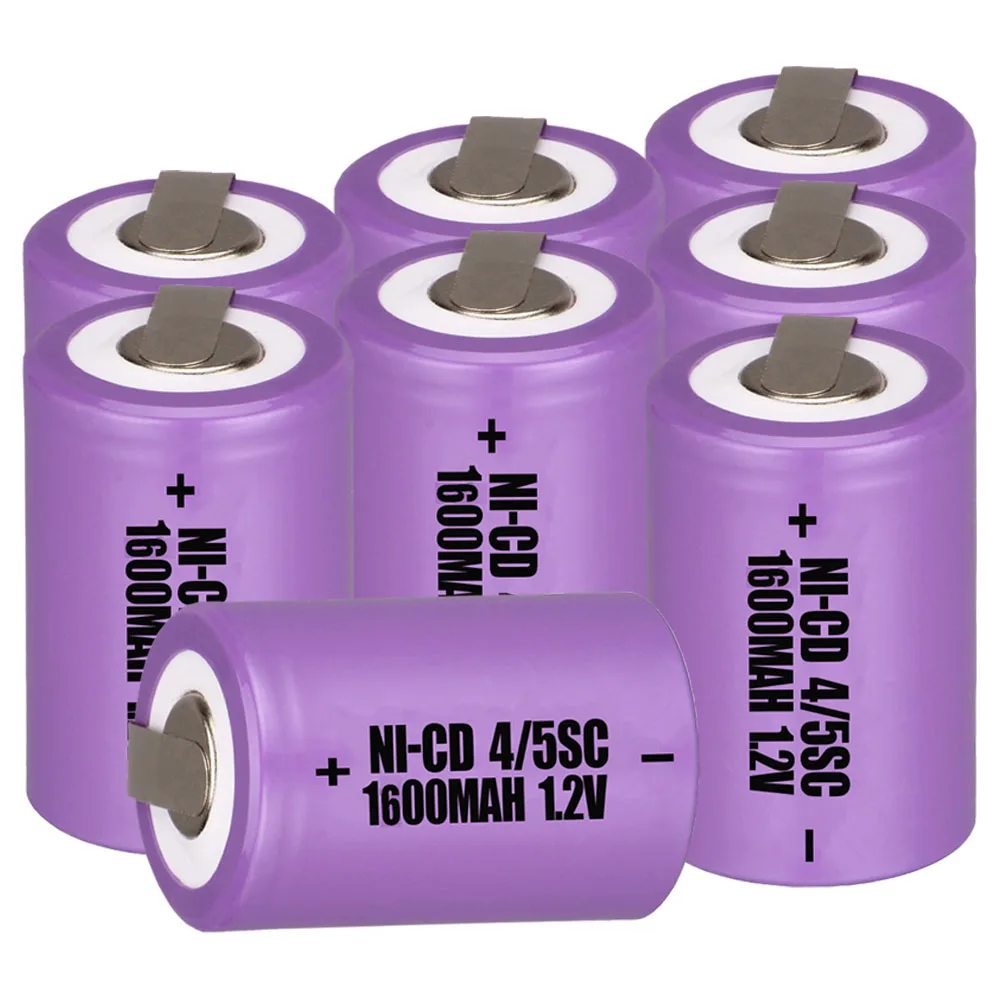 Yeckpowo 8 шт. 4/5SC батареи механические инструменты батарея SUBC перезаряжаемые batterie 1600 мАч nicd 1,2 в цвет случайный