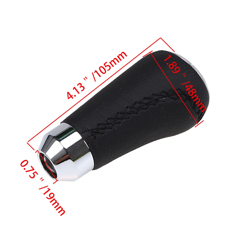 POSSBAY cuero negro Car Gear Shift Knob Shifter Stick Palanca de Cambio Manual Palanca Cambio para Peugeot 206 Passat b7 Citroen
