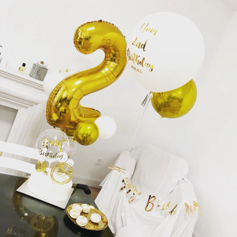 

42 inch Golden Number Balloon Giant 1 2 3 4 5 6 7 8 9 0 Digital Birthday Party Wedding Anniversary Engagement Kids Decoartion