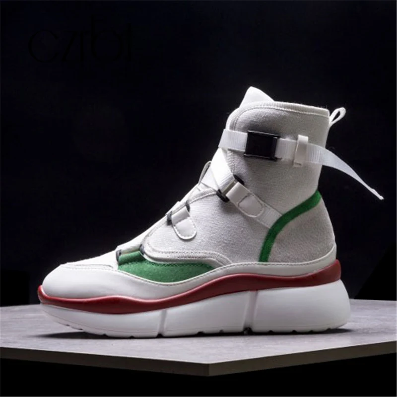 

CZRBT shoes women's new cowhide cover color with buckle straps thick sole soft sole casual comfortable breathable women's shoes