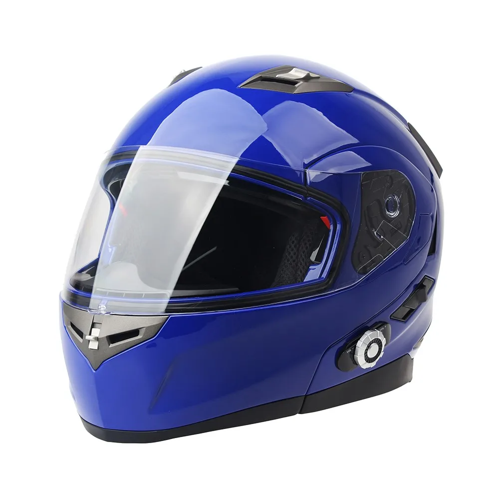 DOT одобренный модульный мотоциклетный откидной шлем безопасности с двойным объективом полностью открытый шлем Встроенный Bluetooth домофон и fm-радио