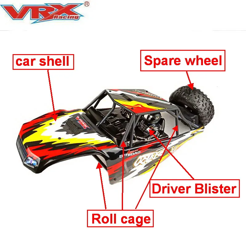 Автомобильный корпус VRX+ нейлоновая рулонная клетка+ запасное колесо+ водительский блистер для VRX RH1043/1045 Octane, 1/10 rc автозапчасти