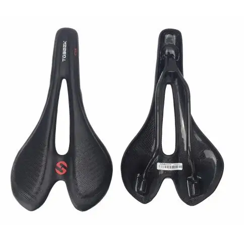 

TOSSEEK ultra-light full carbon fiber+wrapped leather mountain road bicycle saddle wrapping PU leather with EVA cushion