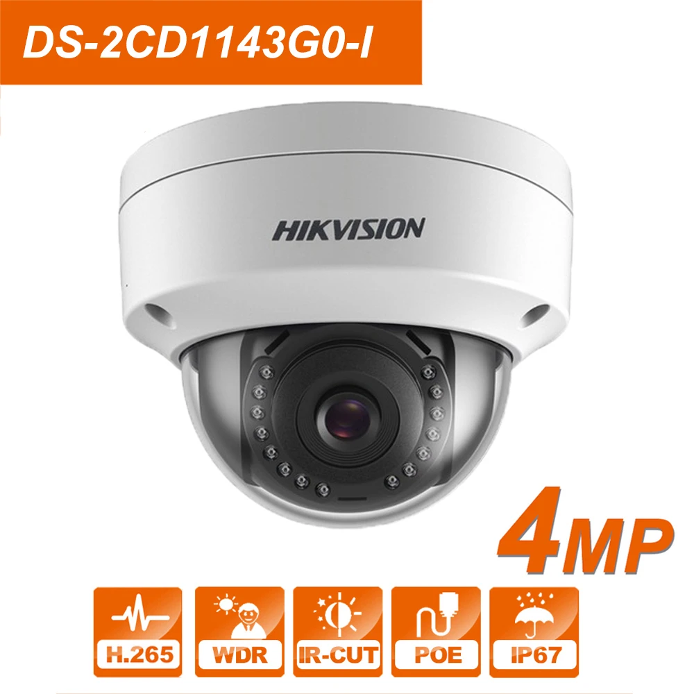 2019 Новый HIK оригинальный DS 2CD1143G0 I 4 мегапикселей POE IP Камера H.265 день/Ночное Видение