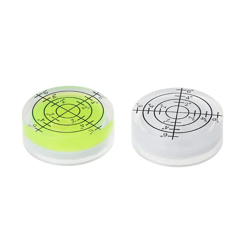 

2pcs 32*12mm Round Bubble Level White Green Bullseye Spirit Level Measuring Tool