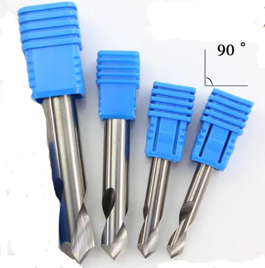 

Free shipping 5pcs D5*50L solid tungsten carbide 90 angle chamfer cutter 5mm cnc cutter bits