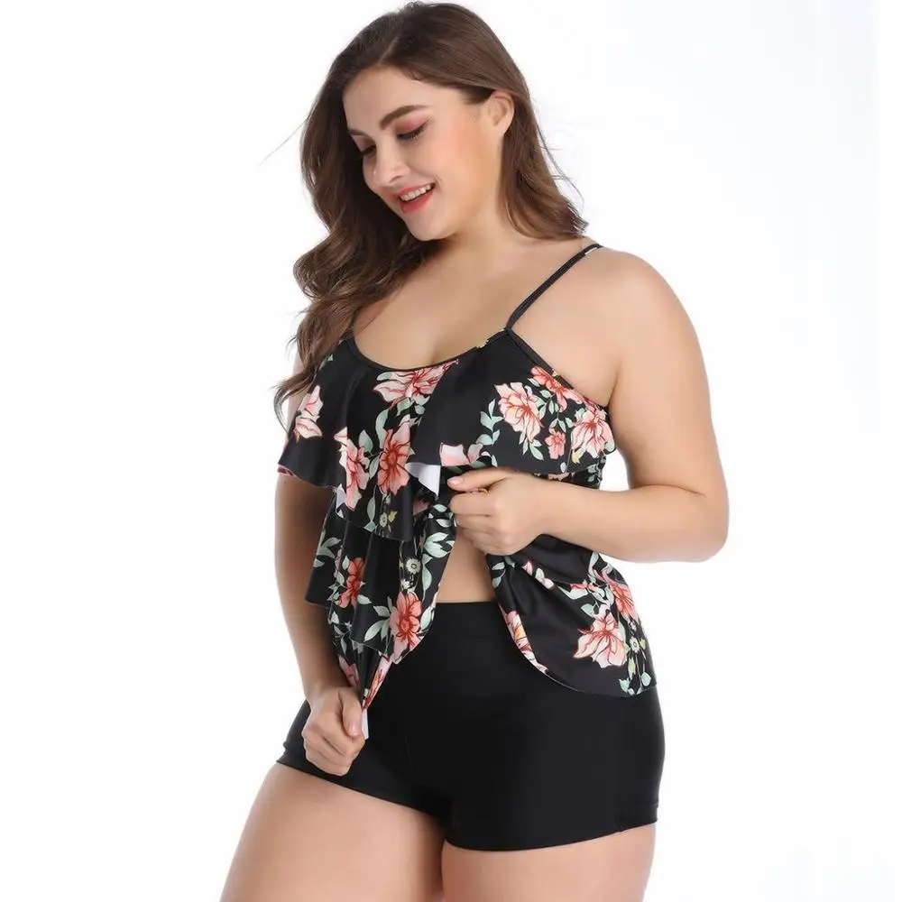 

Lady Swimsuit Women Sexy Plus Large Fat Bikini Push-Up Pad Swimwear Floral Bathing Beachwear Set Pool Party Dropship#0519