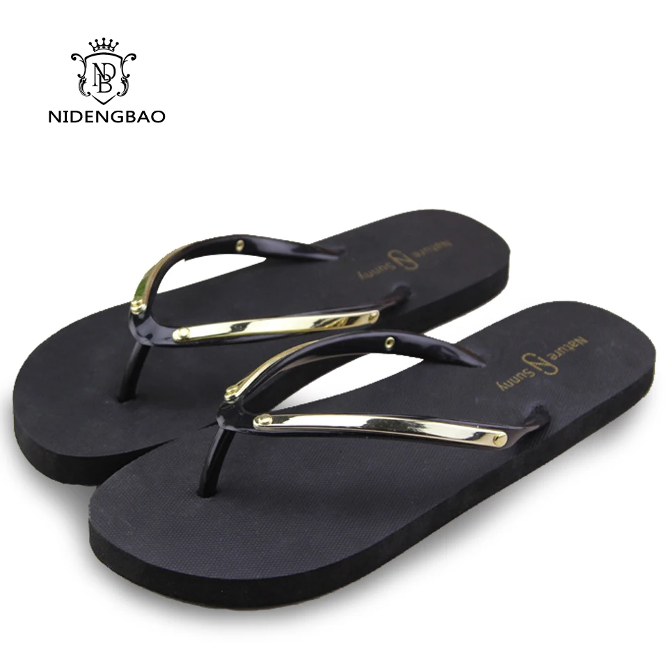 

NEEDBO Women Shoes Slippers Fashion Designer Beach Flip Flops Ladies 2017 Summer Flat Thong Sandals Shower Slides