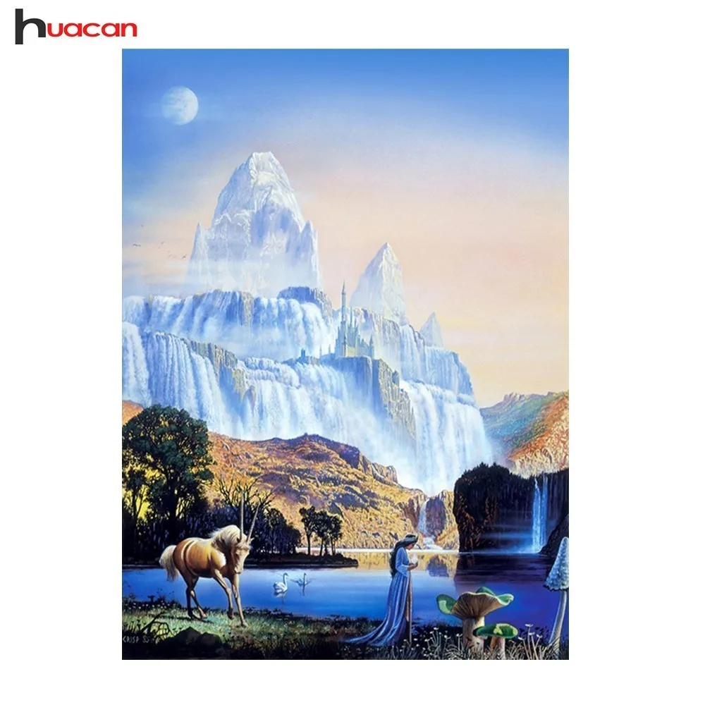 

Huacan Diamond painting Full Square Landscape Mosaic Diamond Embroidery Needlework Cross Stitch Kits Craft Wall Home Decor