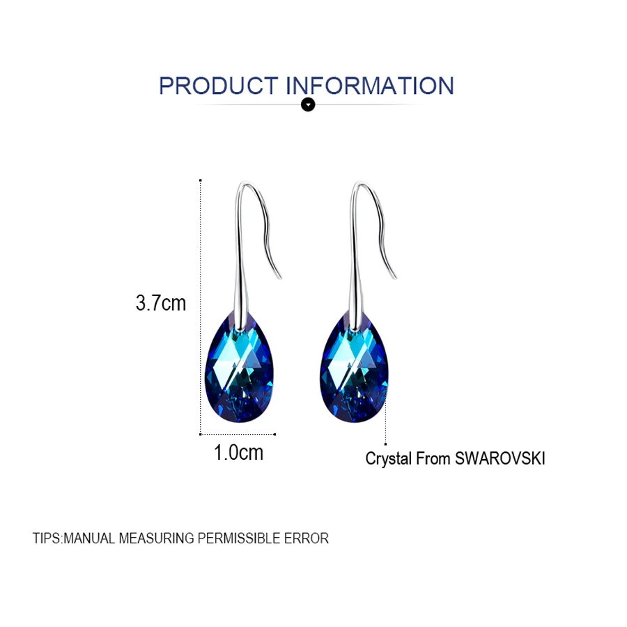 MALANDA Water Drop Earrings For Women New Fashion Crystal From SWAROVSKI Silver Color Pendant Dangle Earrings Jewelry Girls Gift