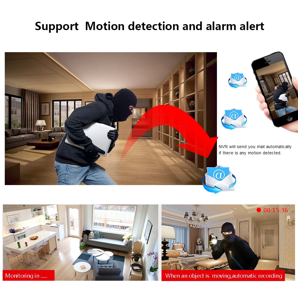  Conjuntos de Wifi para cámara IP floosafe Kit de CCTV inalámbrico H.265X videovigilancia HD 1080 P 