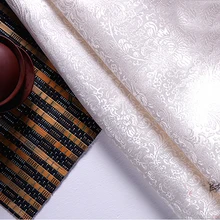 Высокое качество парча жаккард полиэстер белый фон белый Феникс Хвост ткань для лоскутных тканей Женское платье 100x90