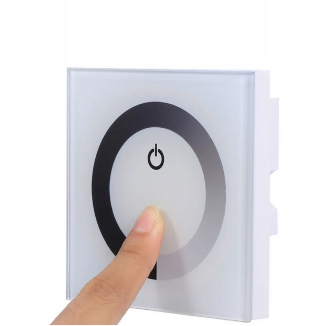 

New Brand Wall Mounted Sensitive Single Color Touch Switch Panel Dimmer Wall Switch Controller For LED light strip