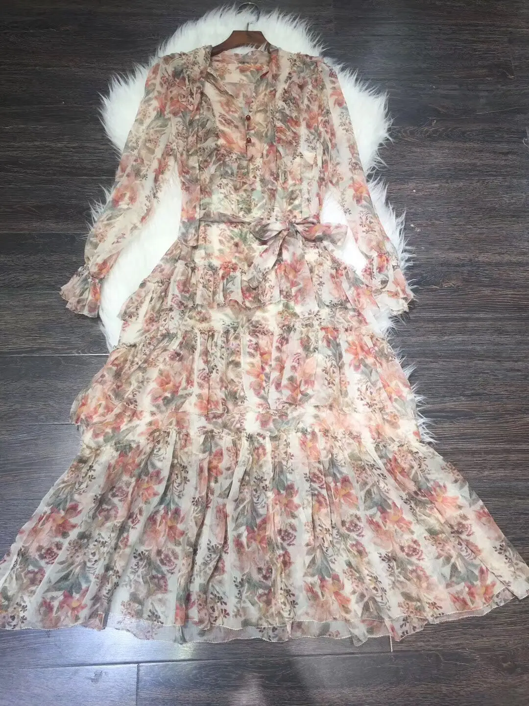 Robe Deux Élégant Impression pièce Australien Noble Soie Simple Conception px8OY