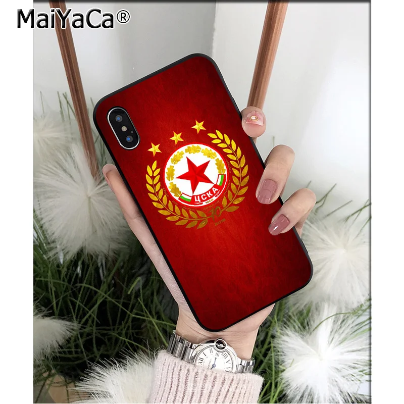 MaiYaCa PFC ЦСКА футбольная команда, высокое качество, чехол для телефона Apple iPhone 8 7 6 6S Plus X XS MAX 5 5S SE XR, мобильные телефоны