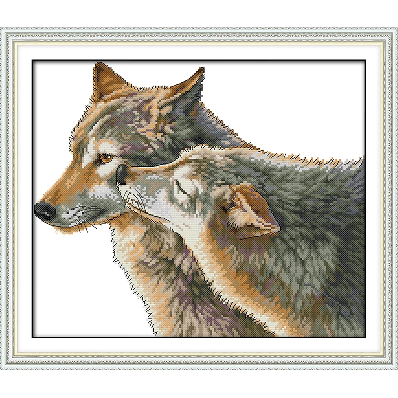 Everlasting love The kiss of wolf китайские наборы для вышивки крестом экологический хлопок с печатью 14 11CT DIY новогодние украшения