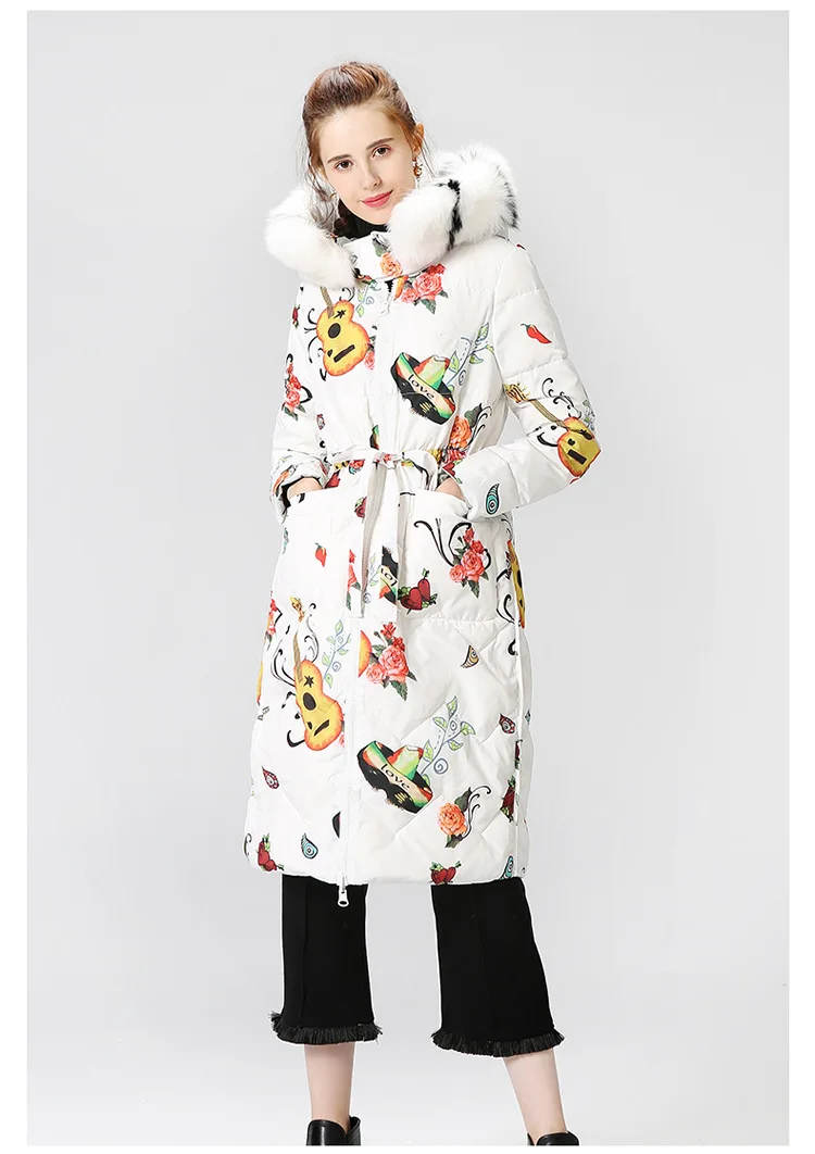 Двусторонняя зимняя куртка из натурального Лисьего меха, женские пуховики, женская верхняя одежда на утином пуху, длинное пуховое пальто, парка, верхняя одежда