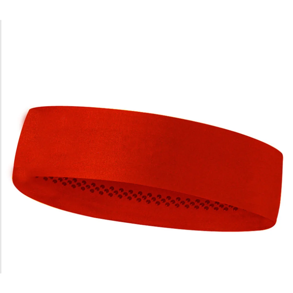 Открытый твердый спортивный силиконовый нескользящий эластичный повязка от пота на голову футбольный Теннисный головной платок унисекс для бега HairBand - Цвет: Красный