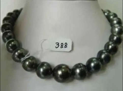 

RHJ0004 18"ROUND 12-15MM SOUTH SEA BLACK PEARL NECKLACE AAA