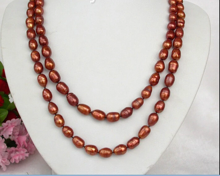 

FREE shipping> NEW Superb 48"13mm coffee baroque freshwater pearls necklace n309 6.07