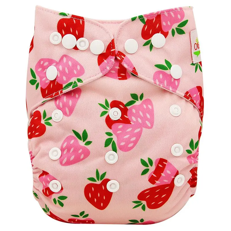 

Ohbabyka Baby Diapers Couches Lavables Washable Cloth Diaper Cover Wrap Cartoon Print Baby Nappy Changing Reusable Pocket Diaper