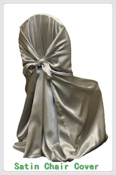 

100pcs Bag Self-Tie Chair covers - Satin Chair Cover / Universal Satin Chair Cover For Wedding Banquet Party Decoration