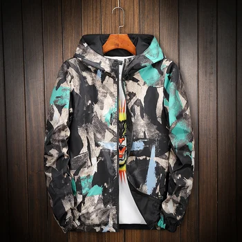 

Mens Coat Printing Hooded Jacket Double jacket Plus Size S- 6XL 7XL 8XL
