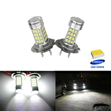 ANGRONG 2x H7 SAMSUNG 54 SMD высокой Мощность светодио дный лампы фар Дневные туман DRL свет лампы