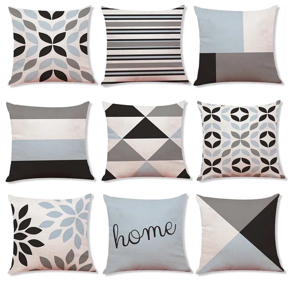 Домашний текстиль наволочки для подушек 45*45 хлопок Геометрическая простая наволочка для дивана офисный домашний декор Almohada 2019A