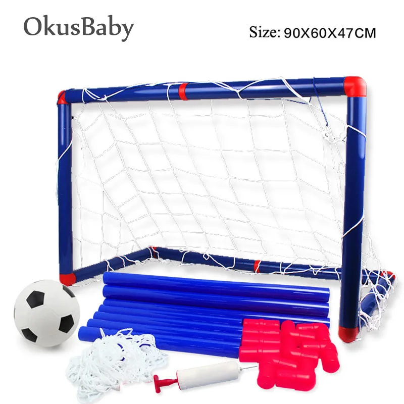 

Indoor Large Size Portable Assembled Football Toy Set with Ball Baby Sports Toy Soccer Gate Outdoor Games Kids Free Pump Gift